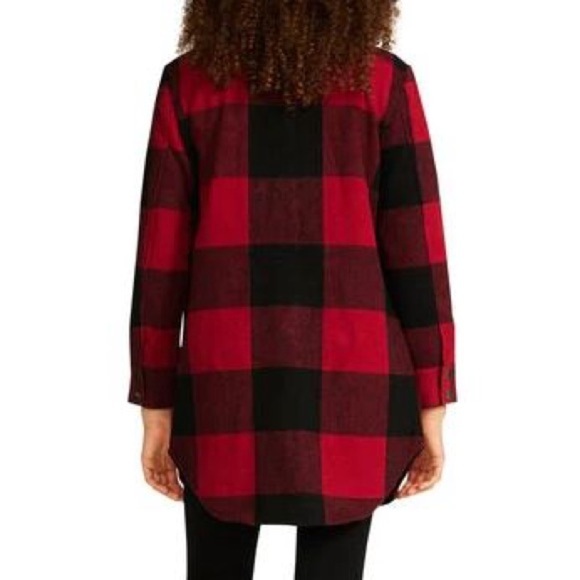 BB Dakota Eldridge Jacket- Red Plaid Brushed Wool Shacket- Size Medium - Picture 4 of 12